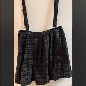 Hot Topic Schoolgirl Plaid Skirt with Suspenders